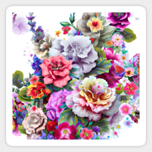 Watercolor Flowers Painting Sticker